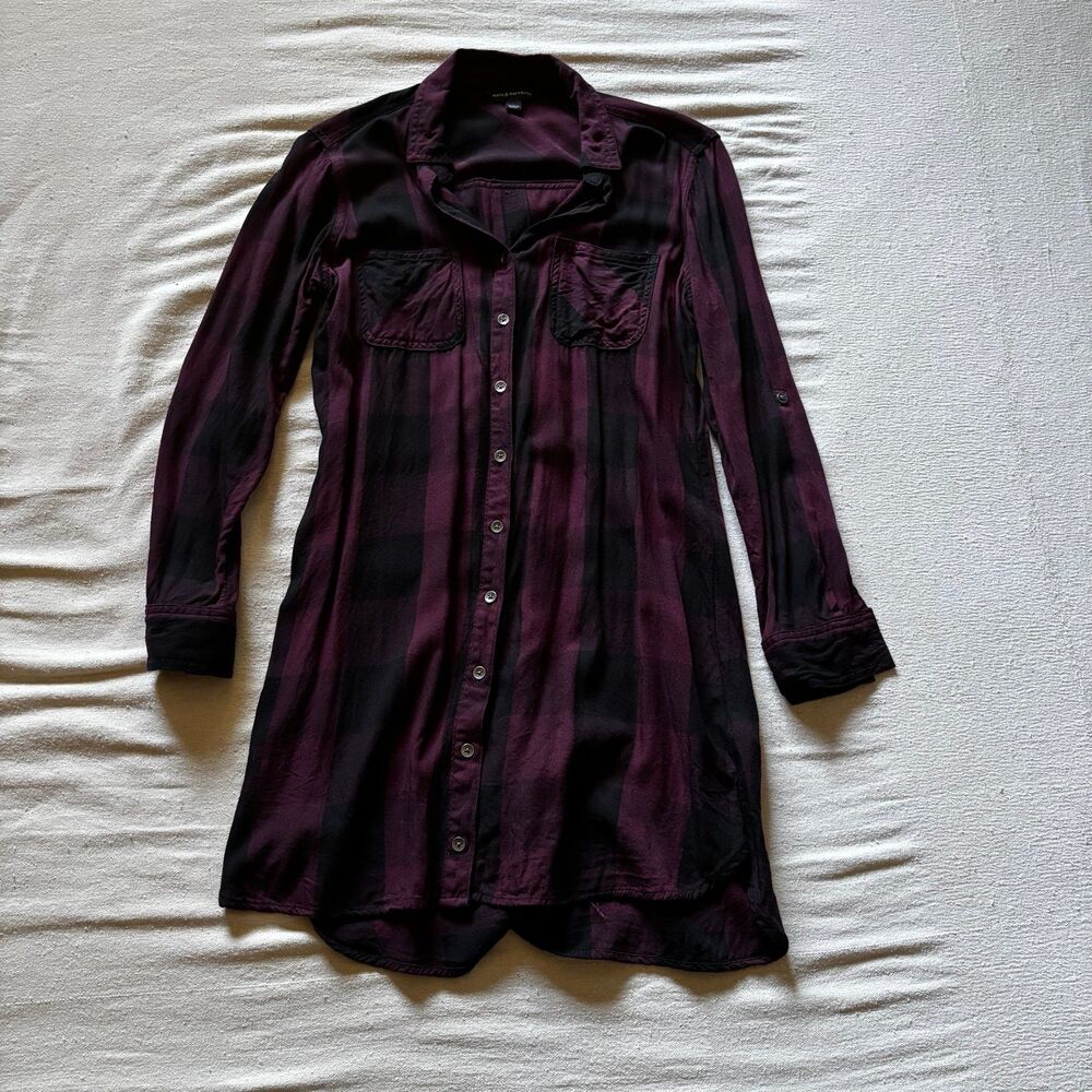 Rock and Republic Checkered Button-up Shirt Dress
